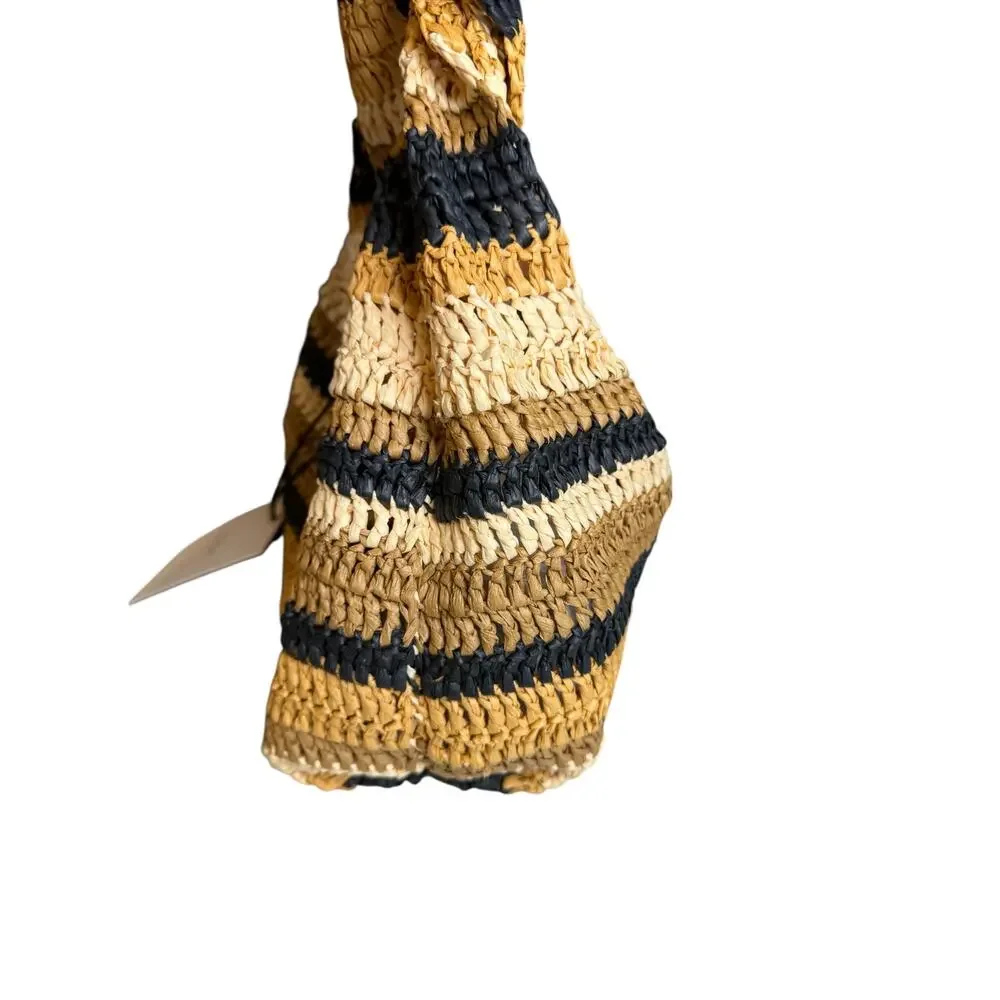 A.L.C. Raffia Striped Hobo Bag Multi Stripe